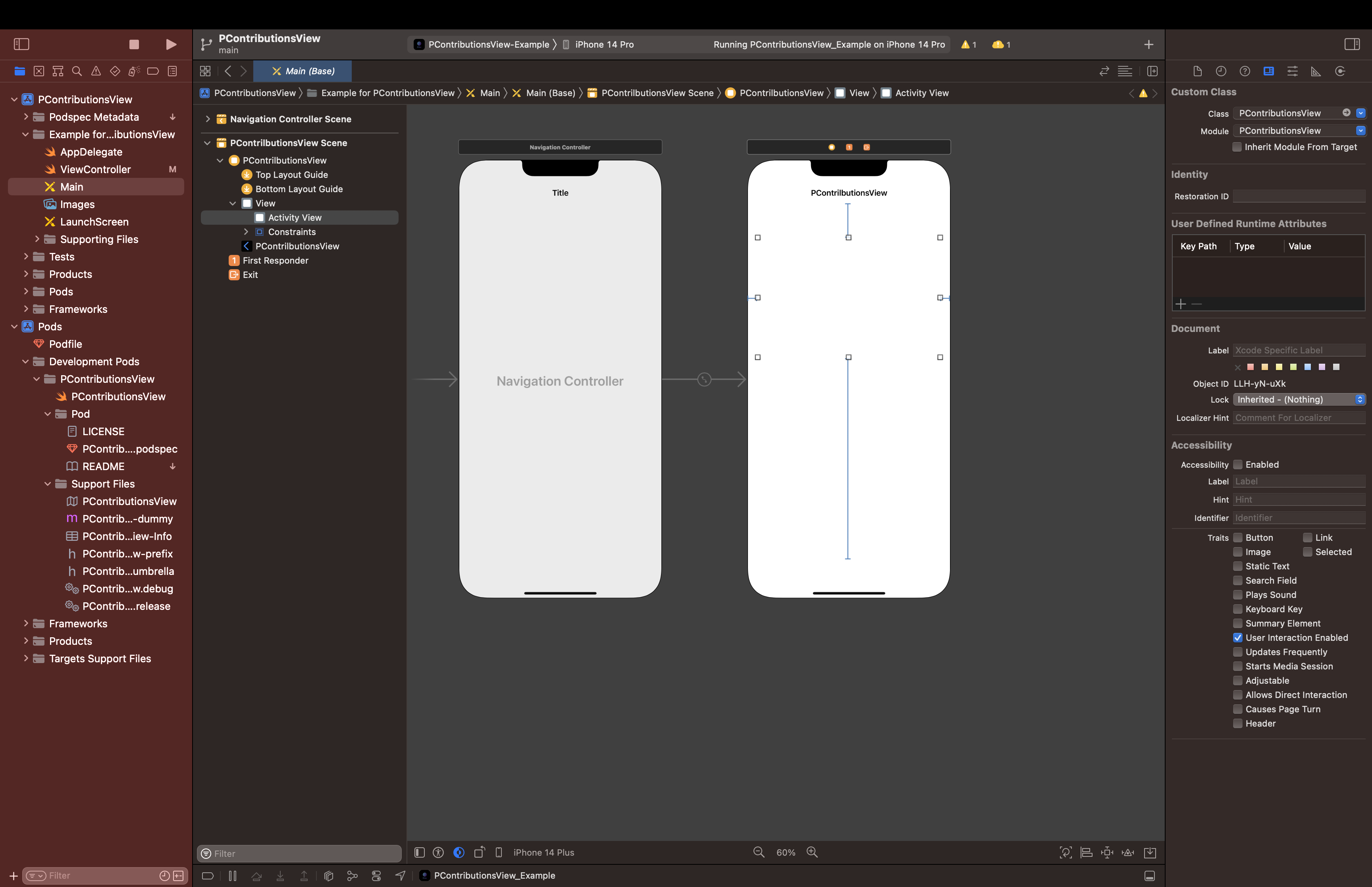 Interface Builder setup